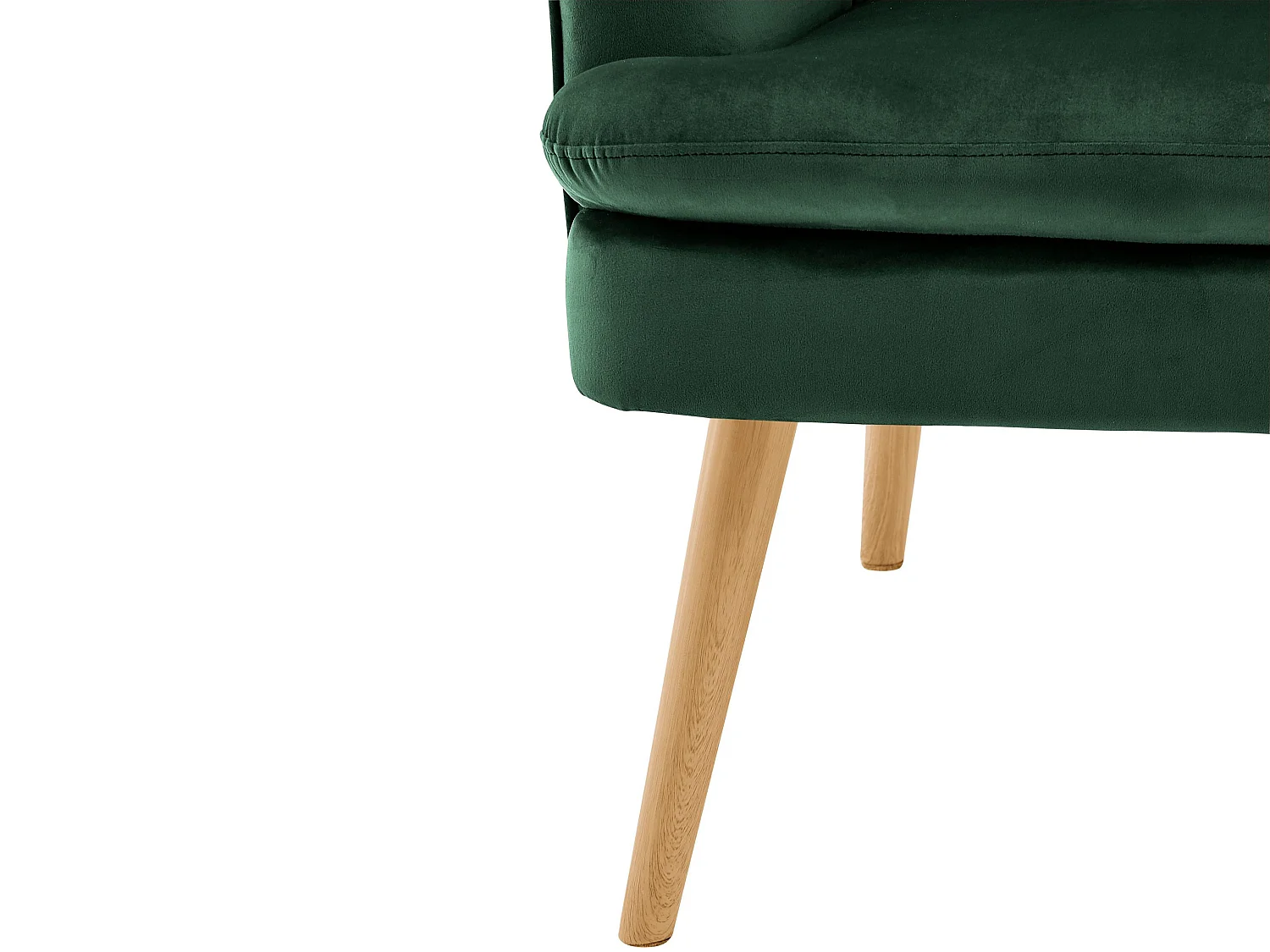 Zenia | Sillón + taburete en terciopelo verde oscuro