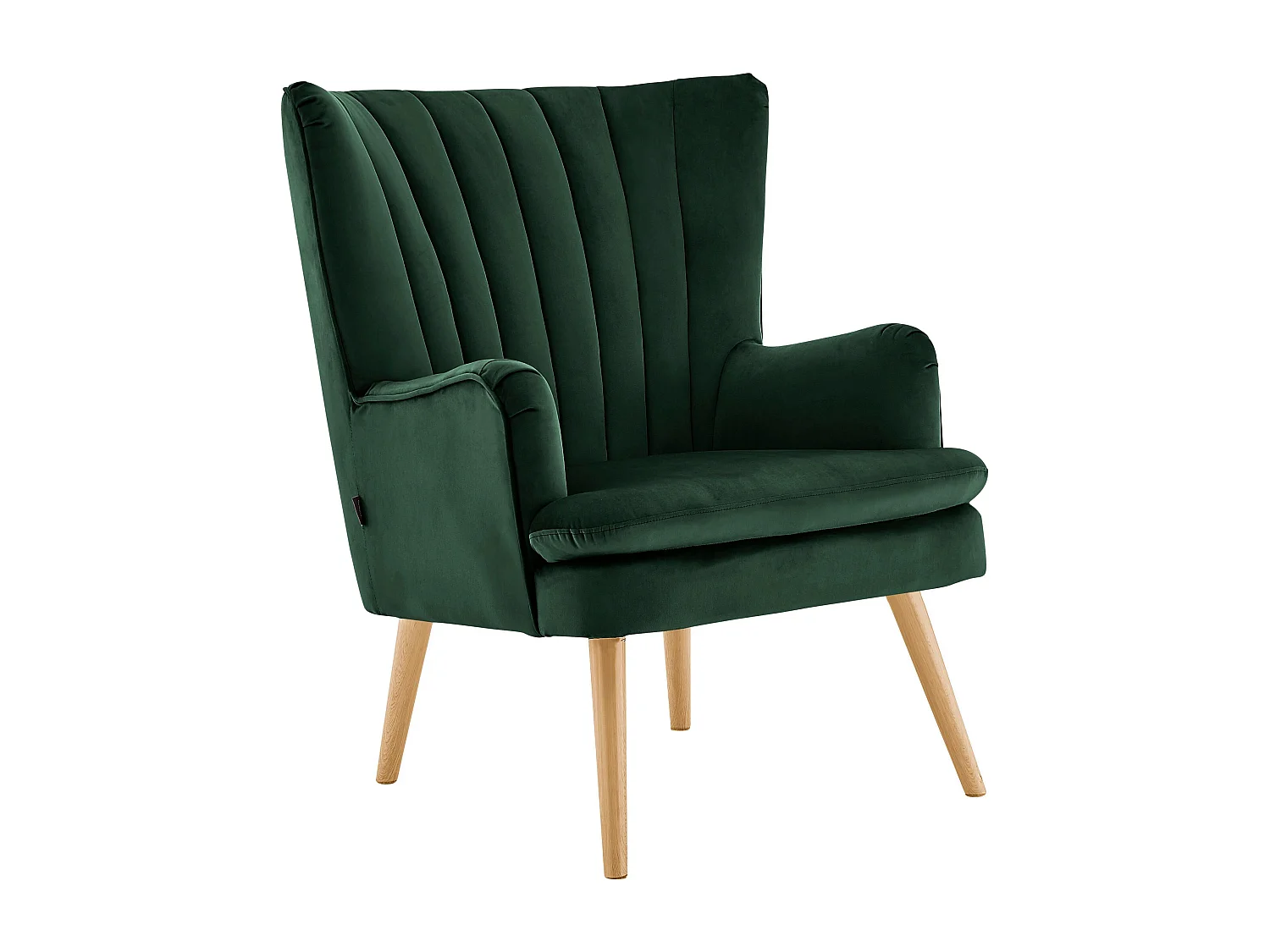 Zenia | Sillón + taburete en terciopelo verde oscuro