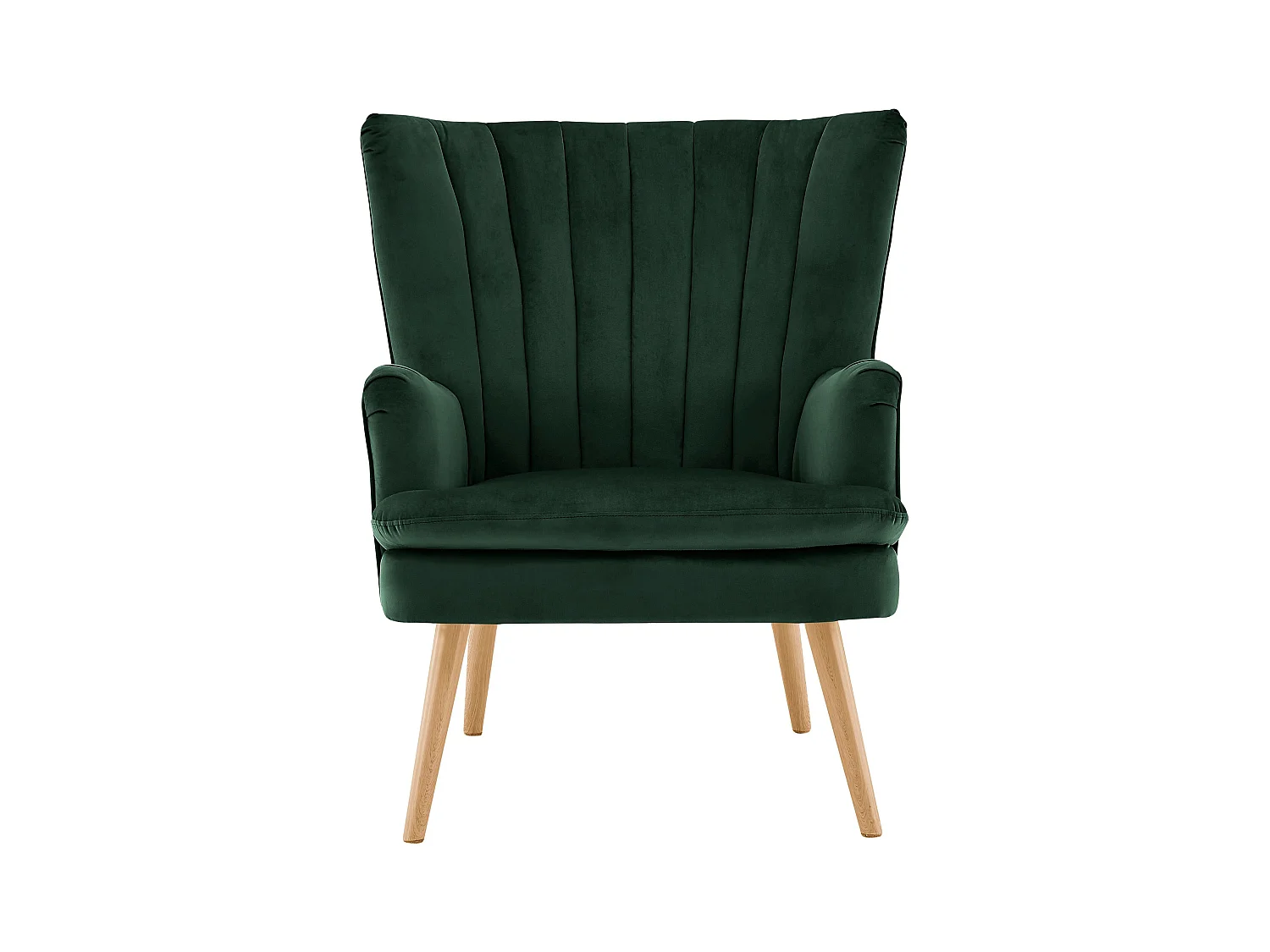 Zenia | Fauteuil + kruk in fluweel donkergroen