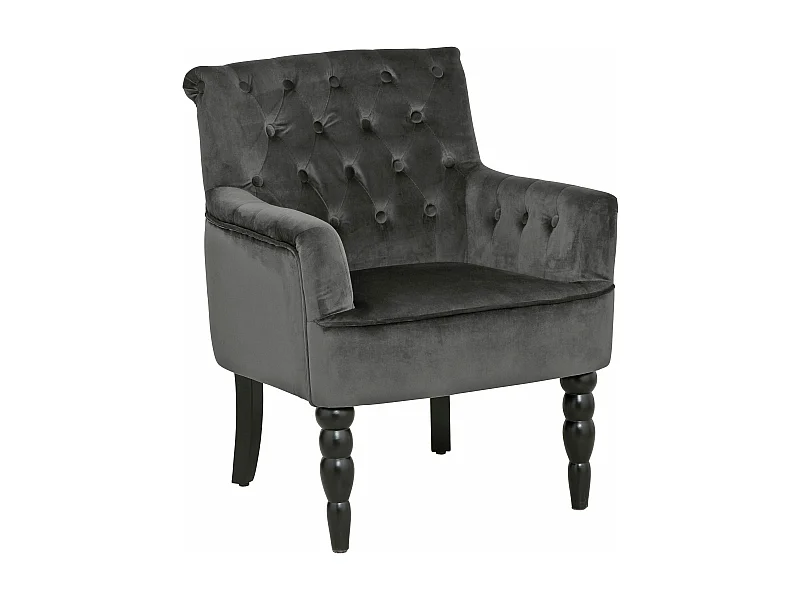 Alexia | Fauteuil en velours gris