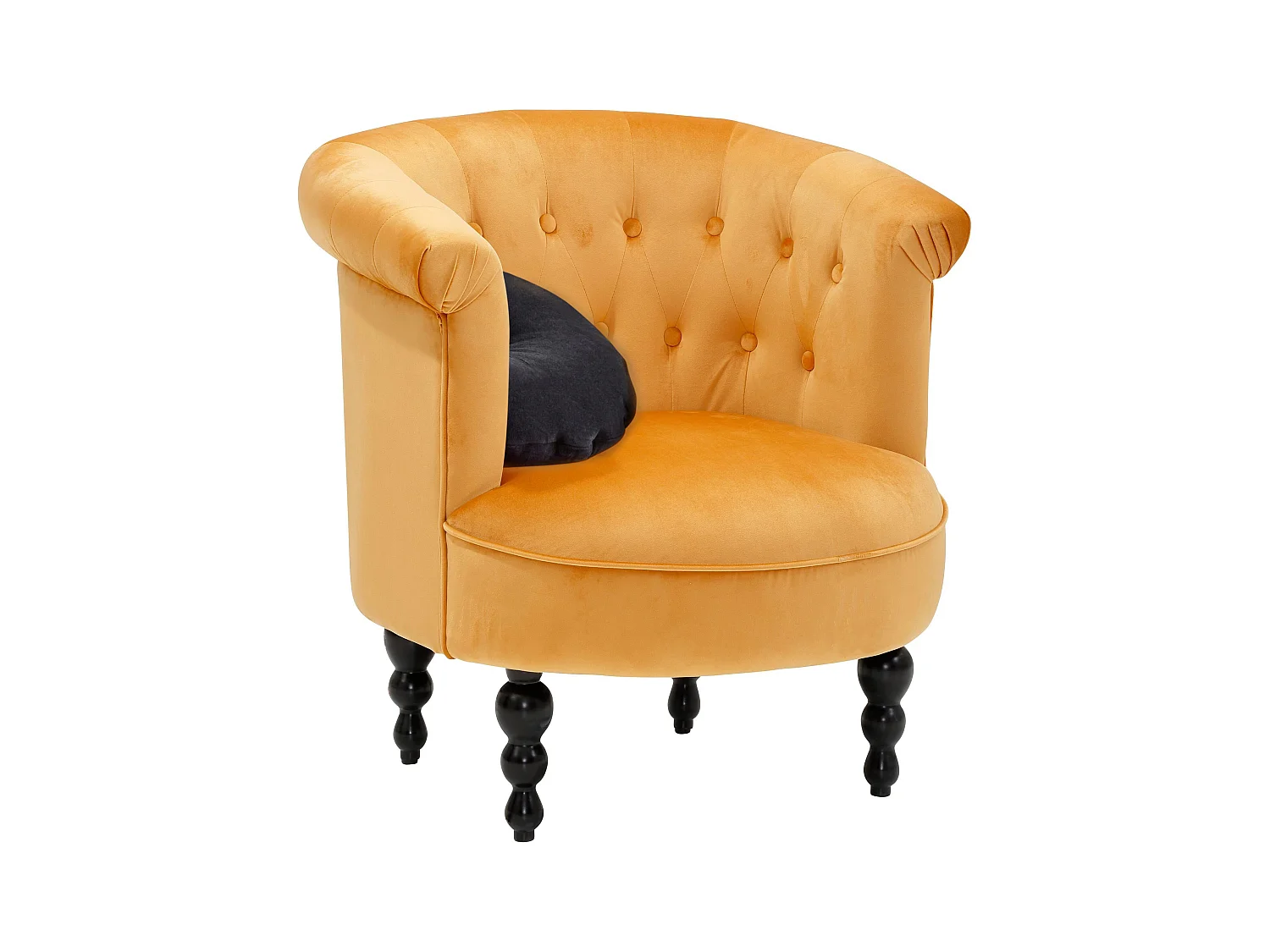 Bastian | Sillón en terciopelo dorado