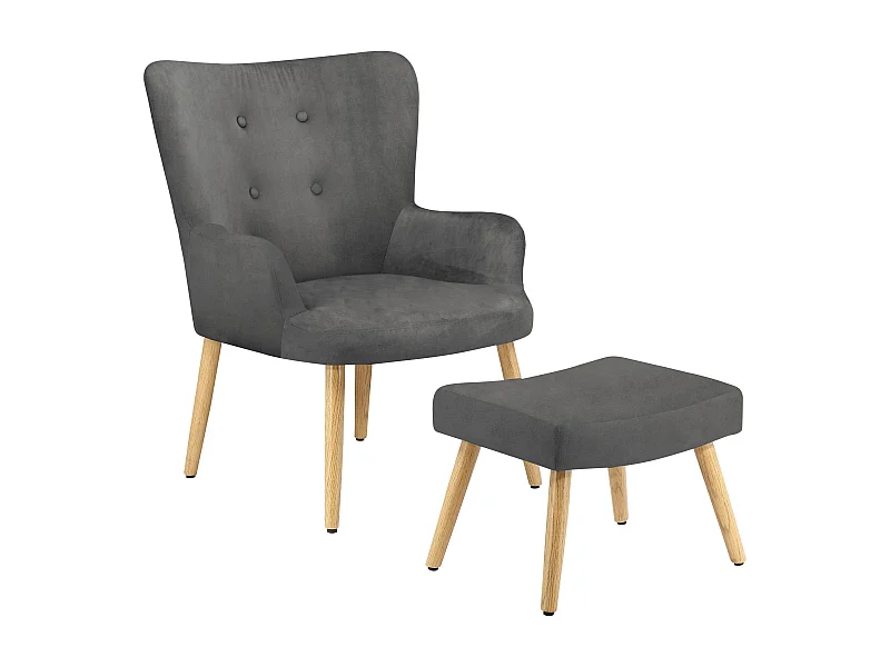 Coco | Fauteuil en velours gris