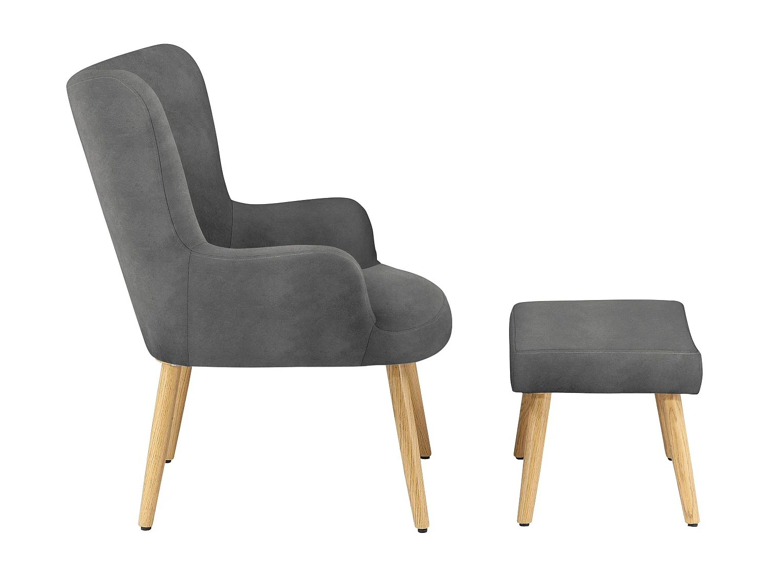 Coco | Fauteuil en velours gris