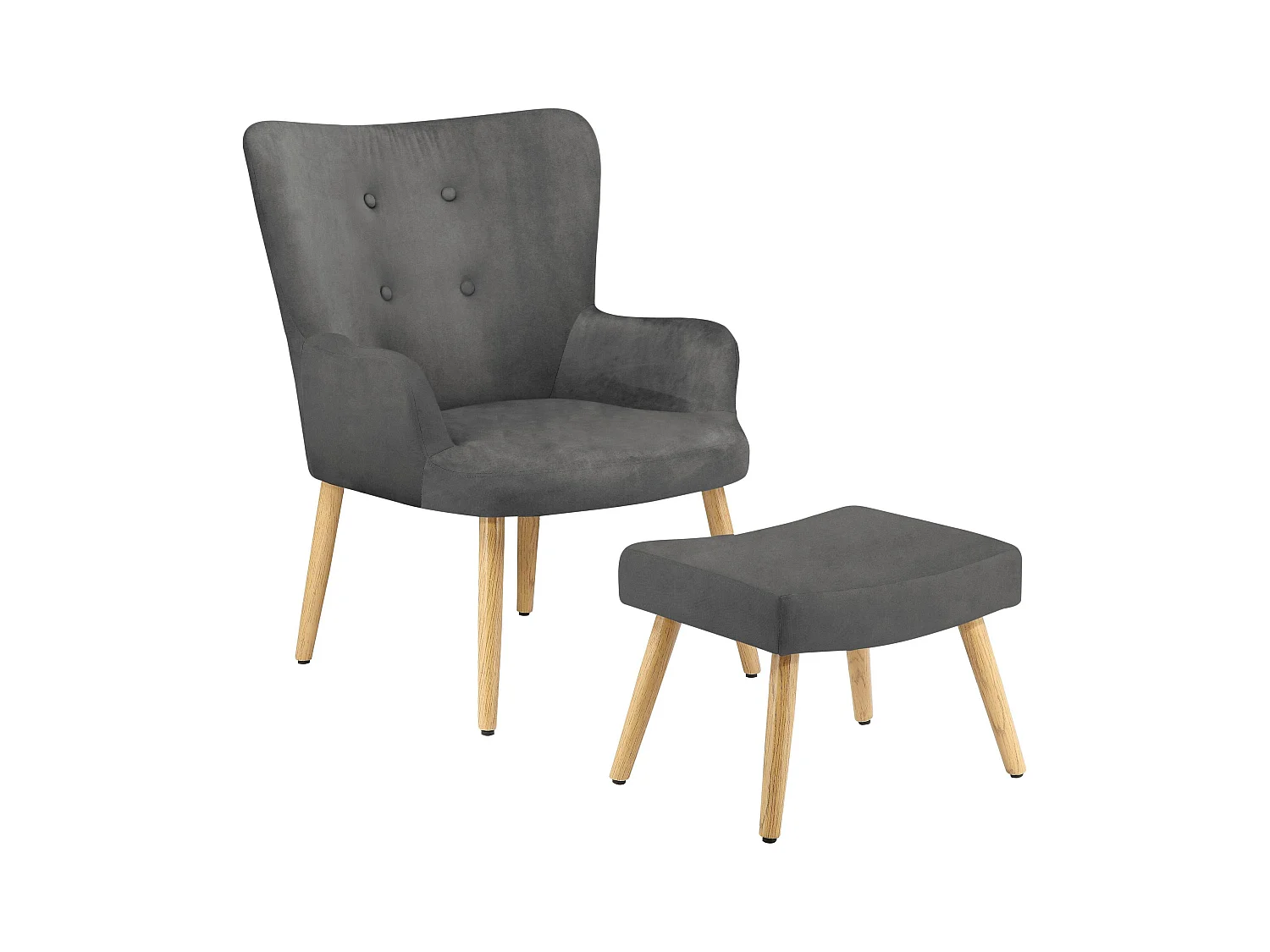 Coco | Fauteuil en velours gris