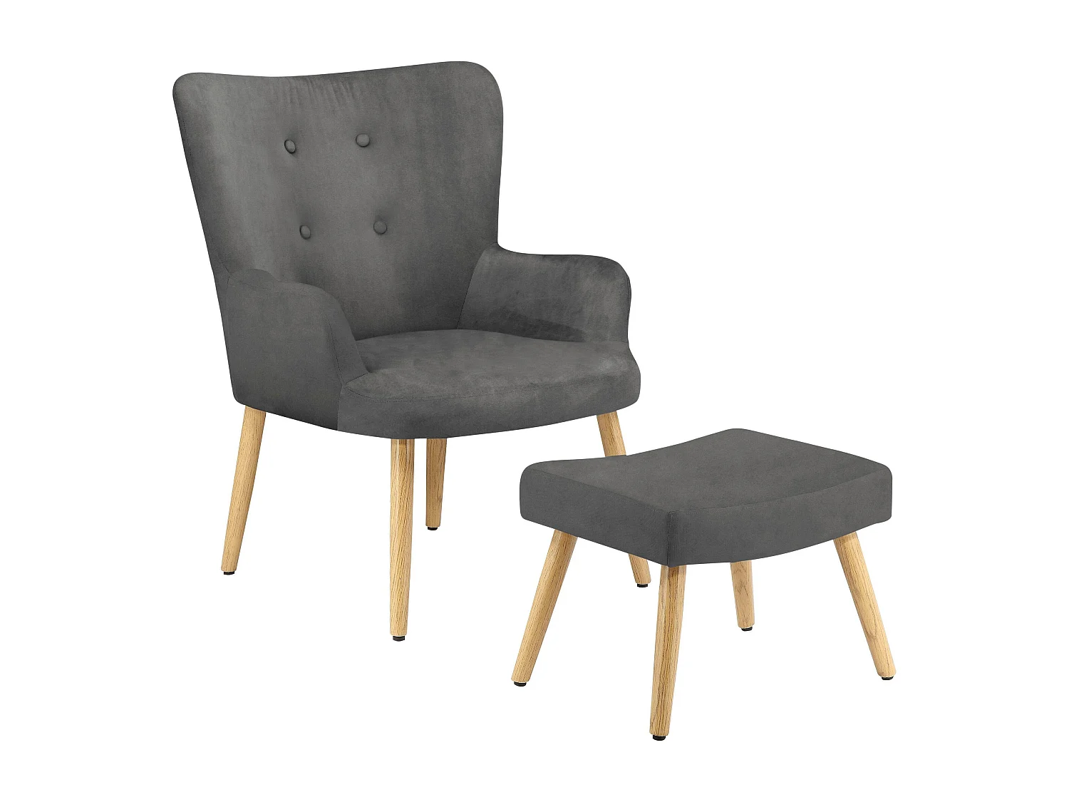 Coco | Fauteuil en velours gris