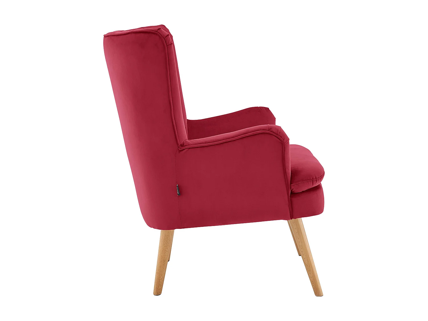 Zenia | Sessel + Hocker aus Samt rot