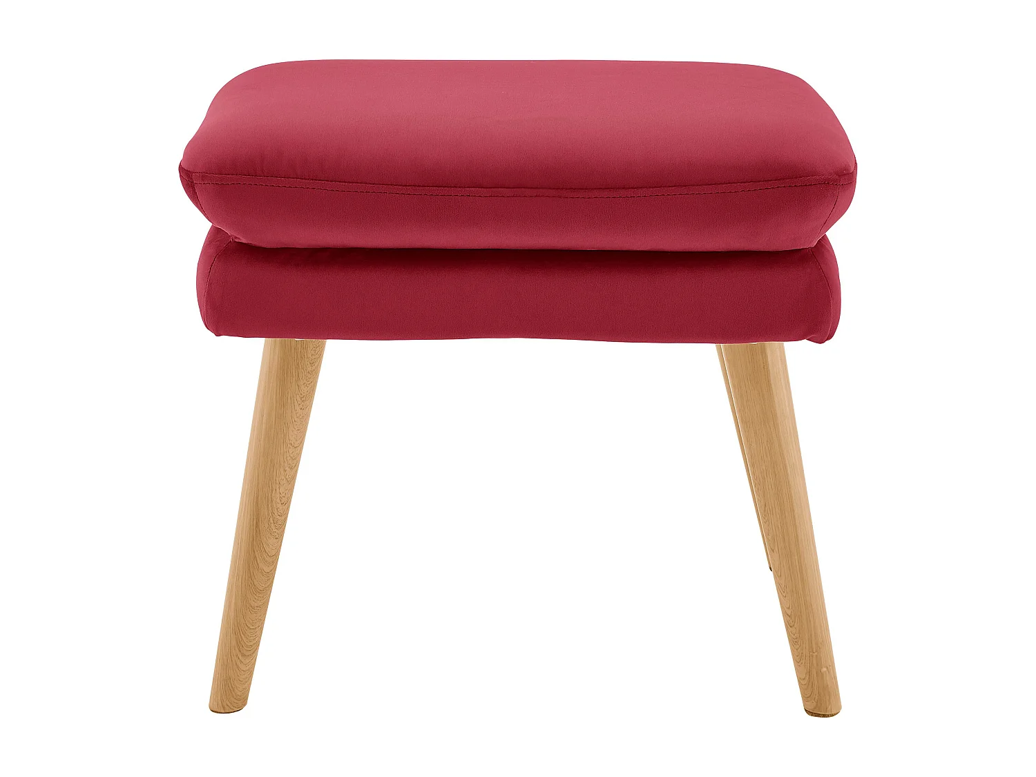 Zenia | Sessel + Hocker aus Samt rot