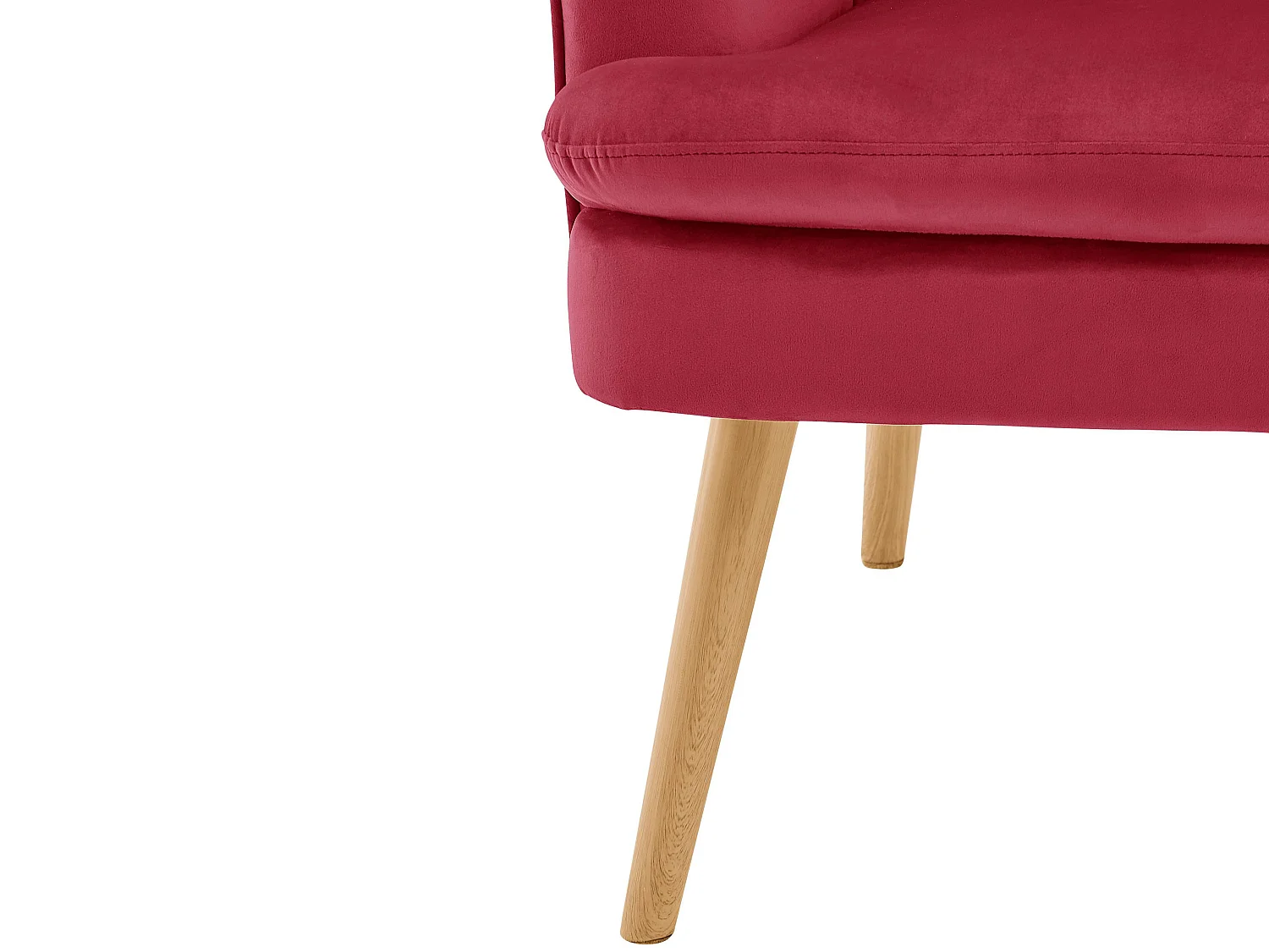 Zenia | Fauteuil + tabouret en velours rouge