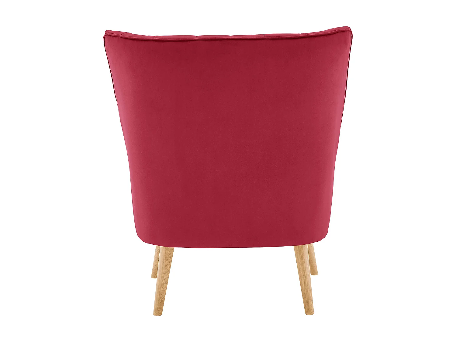 Zenia | Fauteuil + tabouret en velours rouge