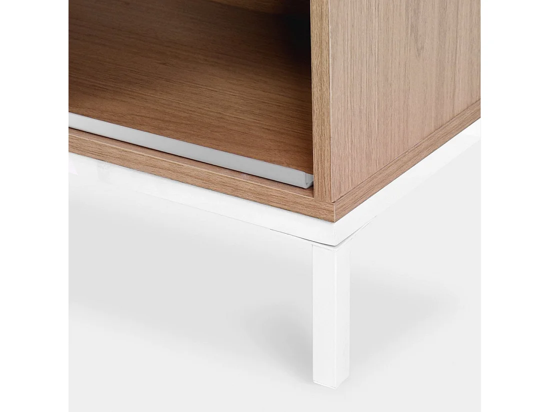 Étagère haute en bois naturel-blanc 110x174 cm-Denver