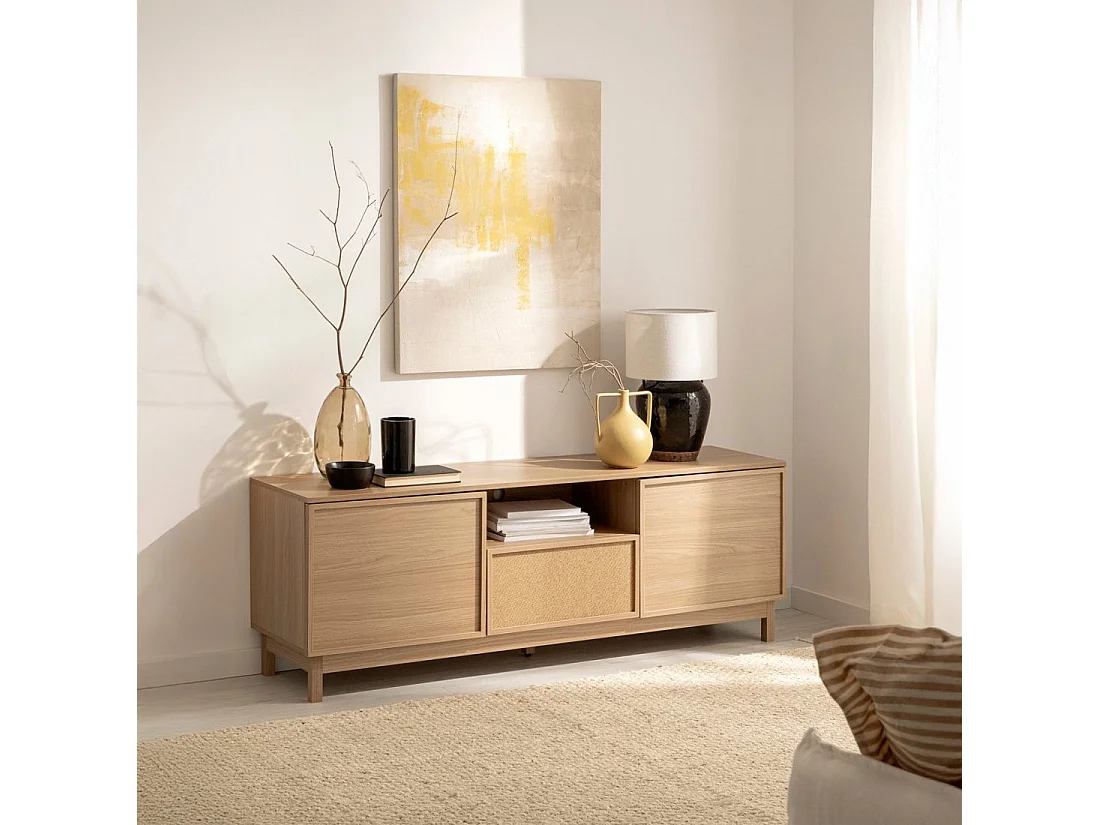 Meuble TV 160 en bois naturel 160x50 cm-Bora