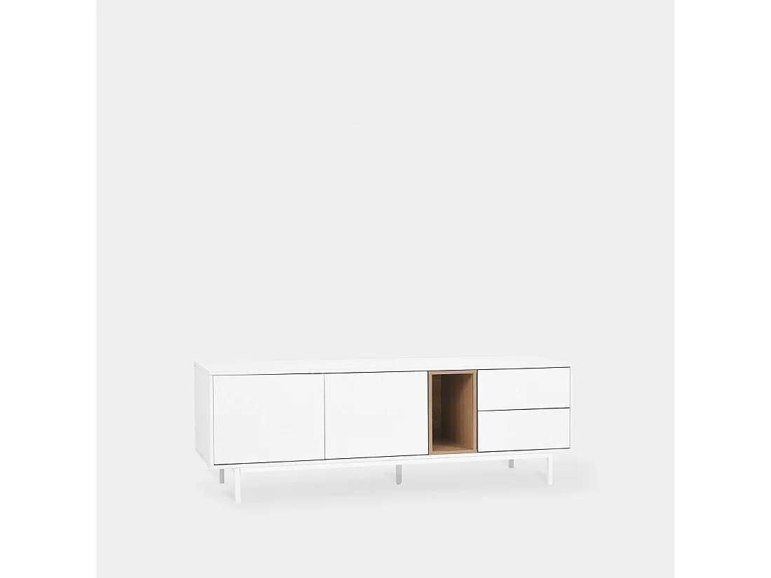 Mueble Tv de Lacado Natural-Blanco 55 x 160- Hazan