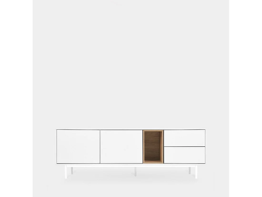 Mueble Tv de Lacado Natural-Blanco 55 x 160- Hazan