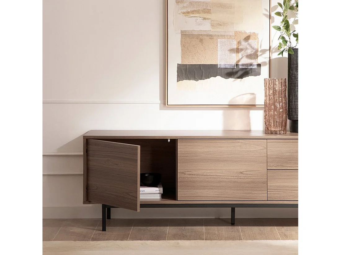 Mueble TV de Madera Natural 50 cm x 160 cm- Elton
