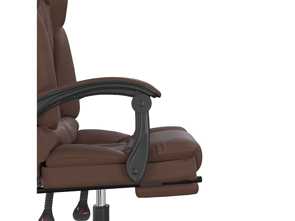 Fauteuil de massage inclinable de bureau Marron Similicuir