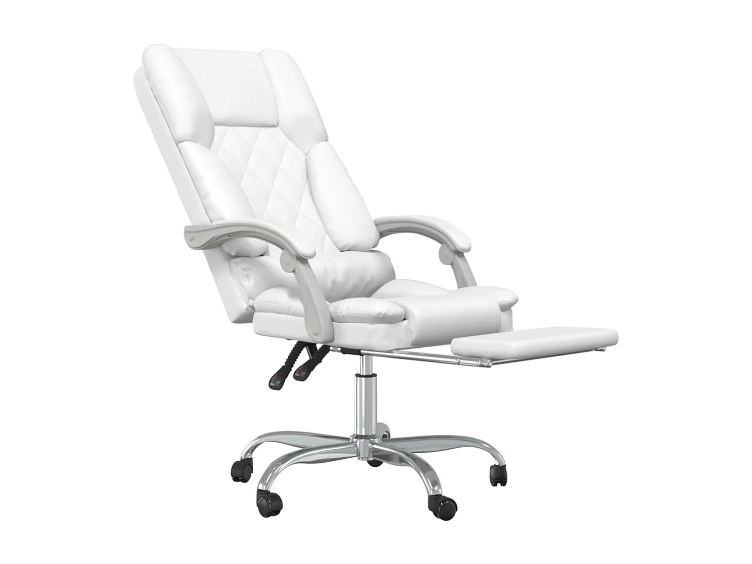 Weißer verstellbarer Massagestuhl fürs Büro aus Kunstleder