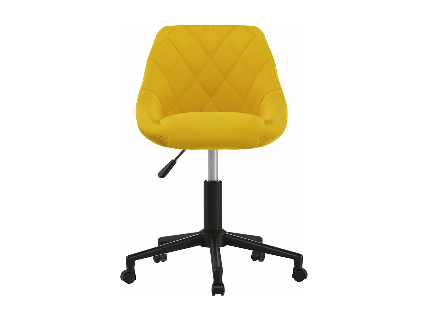 Sedia girevole da ufficio in velluto giallo senape