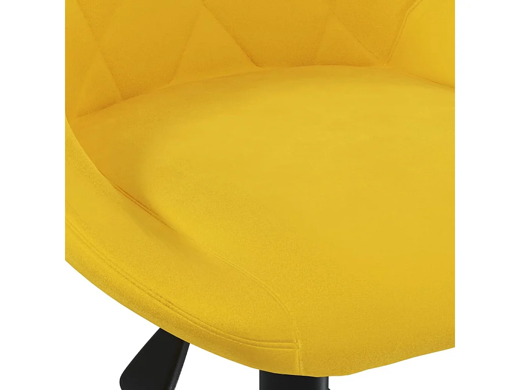 Sedia girevole da ufficio in velluto giallo senape