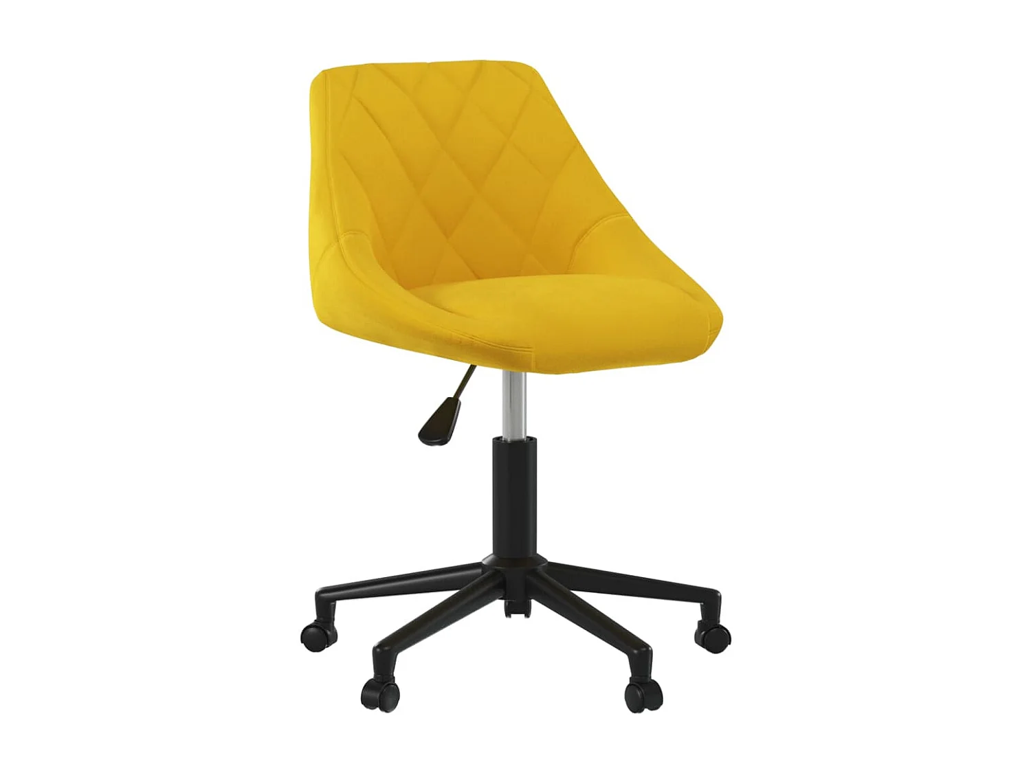 Silla giratoria de oficina de terciopelo amarillo mostaza