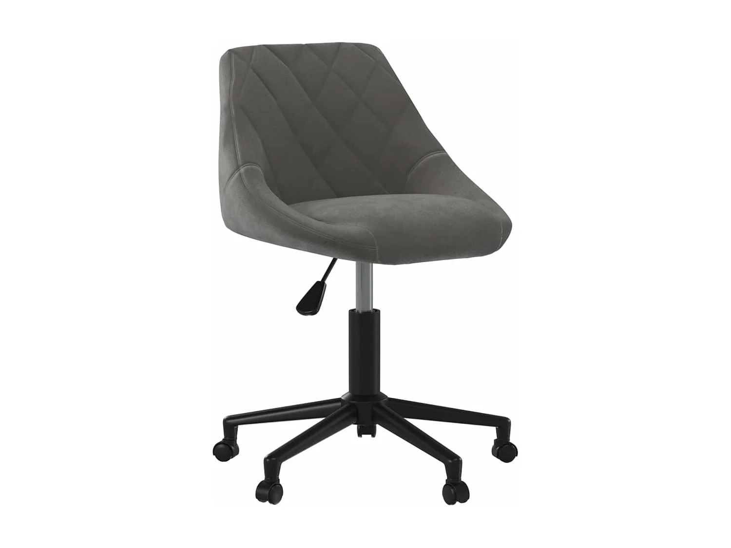 Chaise pivotante de bureau Gris foncé Velours