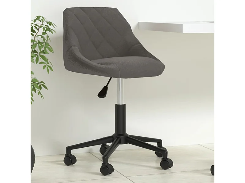 Chaise pivotante de bureau Gris foncé Velours