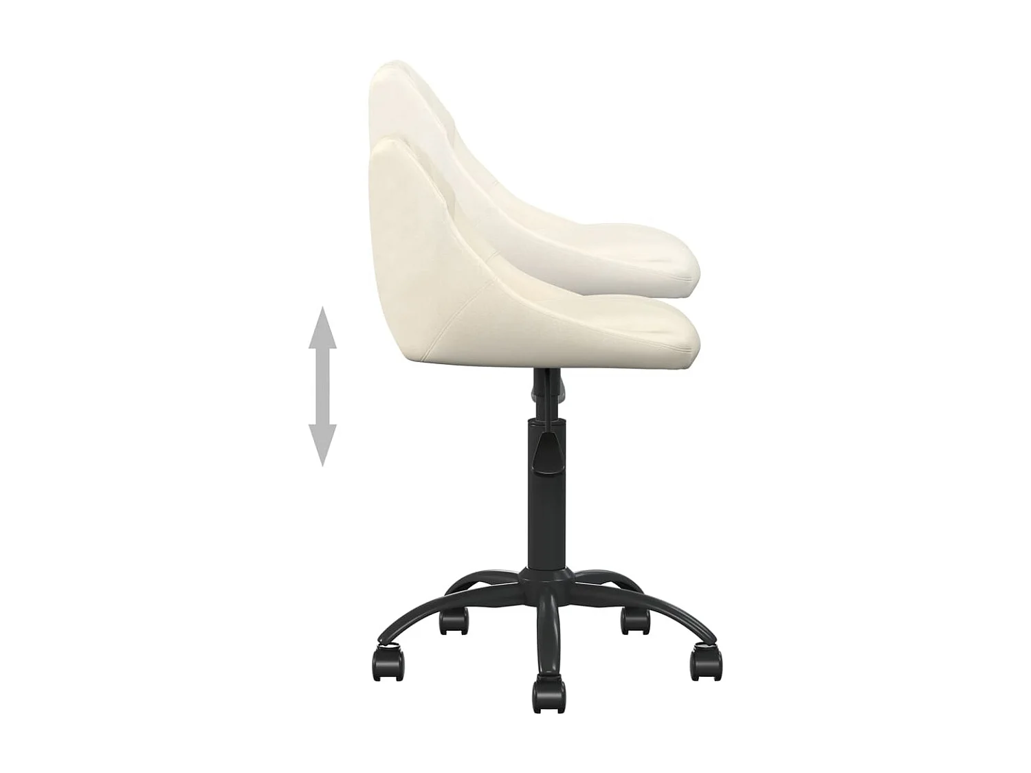 Silla de oficina de terciopelo color crema