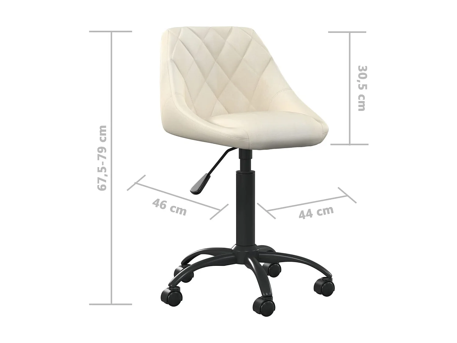 Silla de oficina de terciopelo color crema