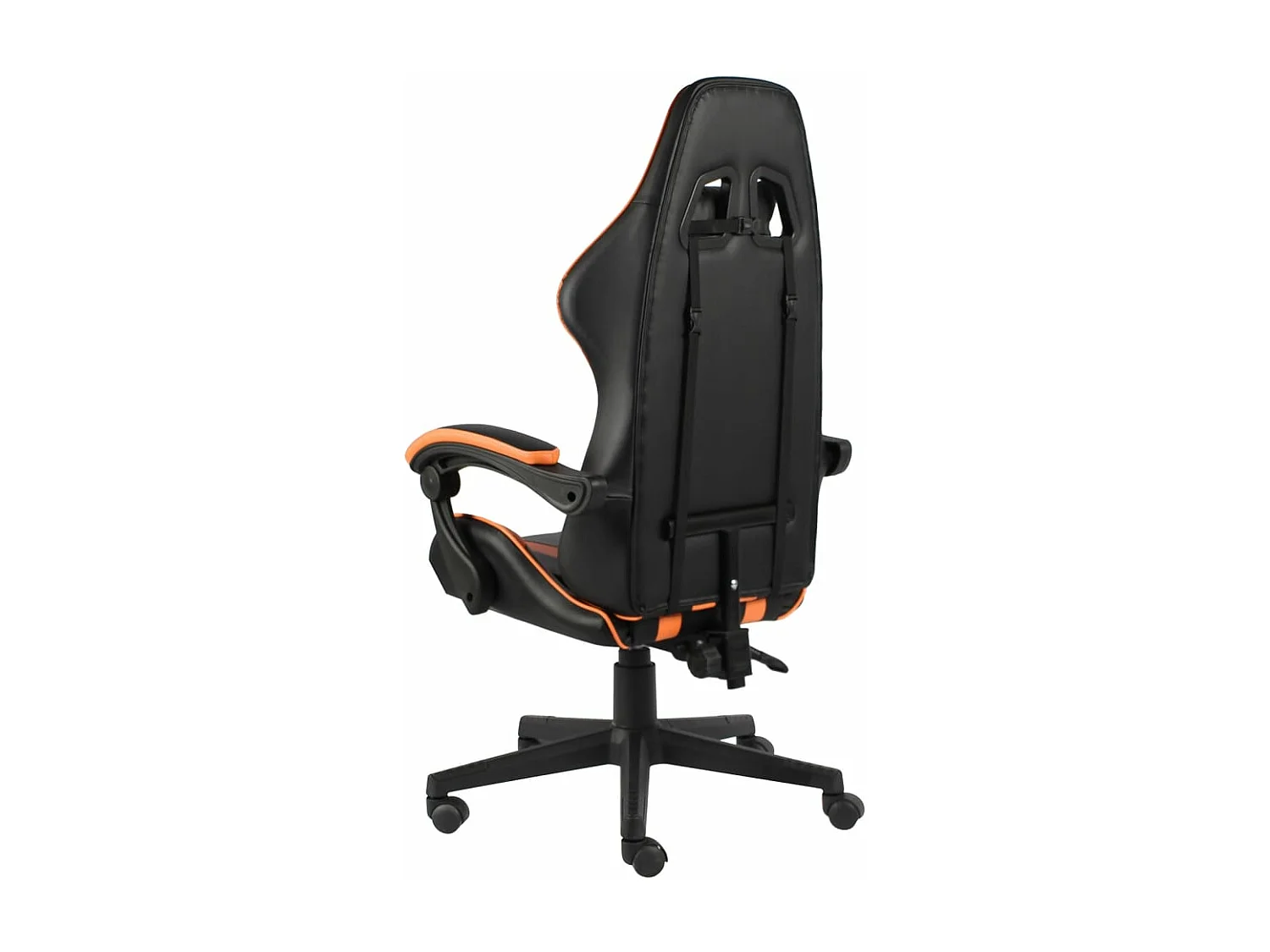 Silla para videojuegos de piel sintética de color negro y naranja