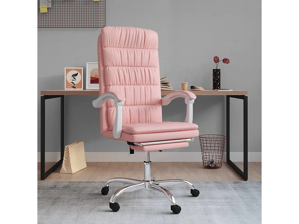 Fauteuil inclinable de bureau Rose Similicuir