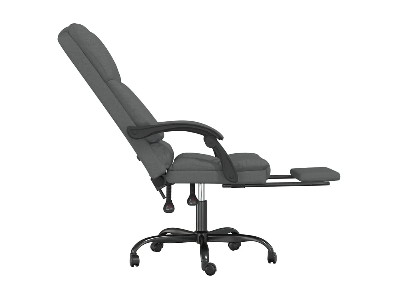 Liegender Massagestuhl fürs Büro aus dunkelgrauem Stoff