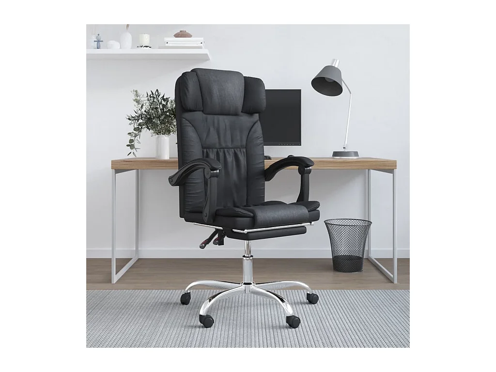 Fauteuil de massage inclinable de bureau Noir Similicuir