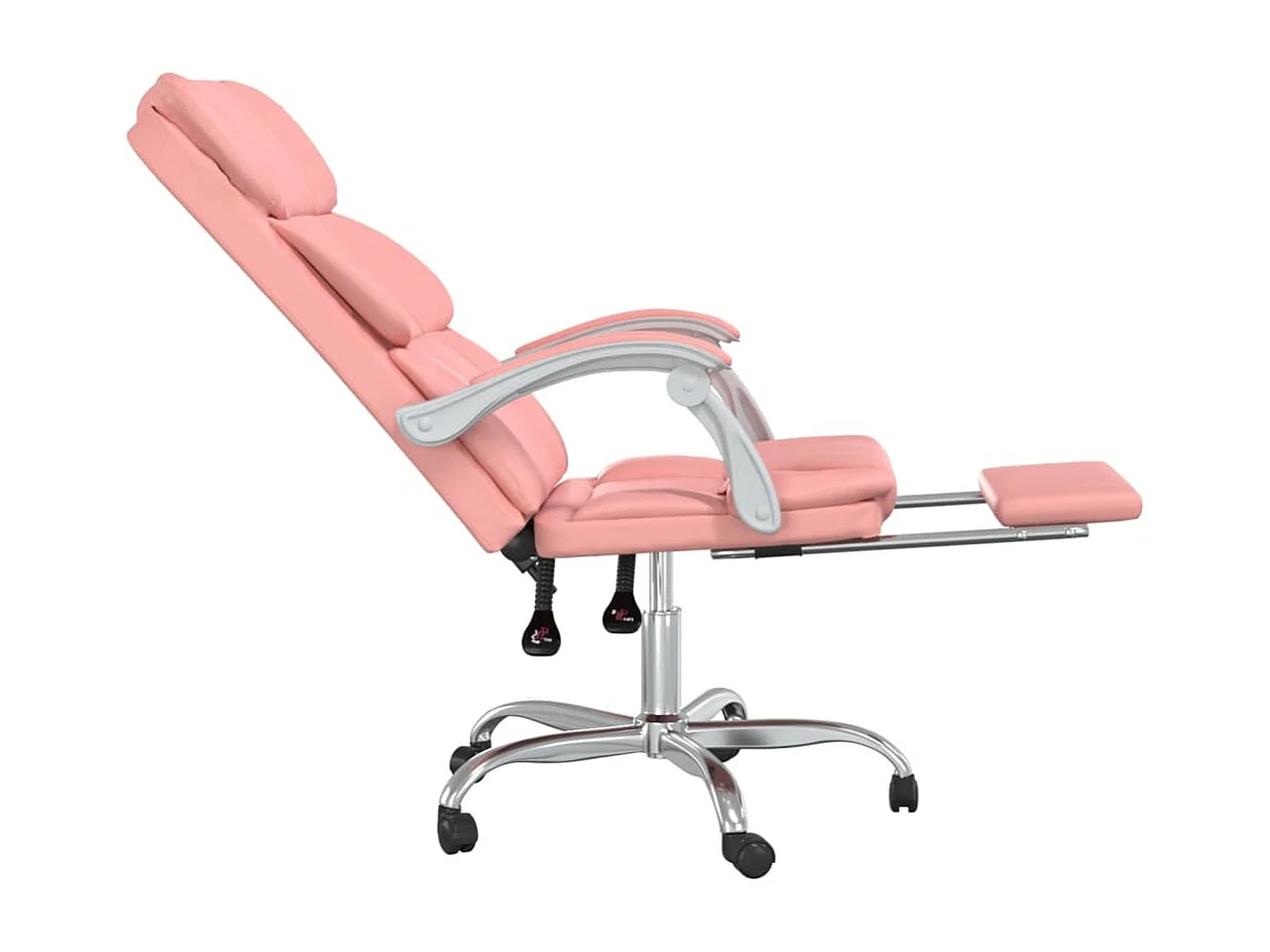 Rosafarbener Büro-Relaxsessel aus Kunstleder