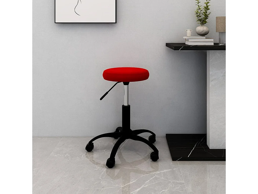 Chaise pivotante de bureau Rouge bordeaux Velours