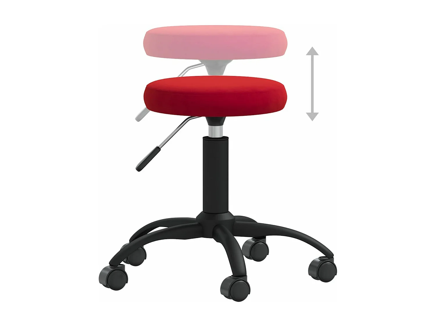 Chaise pivotante de bureau Rouge bordeaux Velours