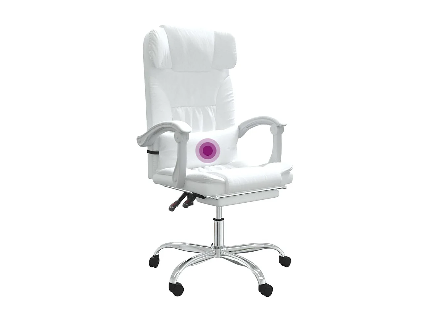 Poltrona da ufficio reclinabile per massaggio in similpelle bianca