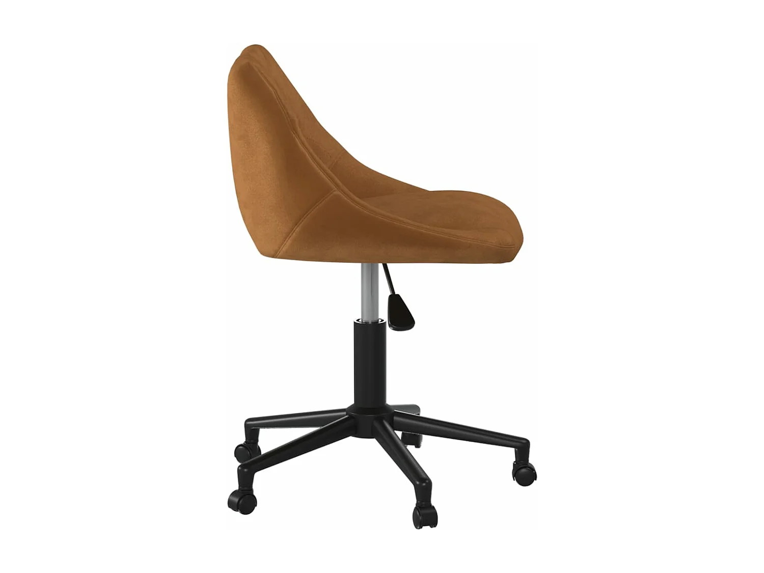 Silla giratoria de oficina de terciopelo marrón