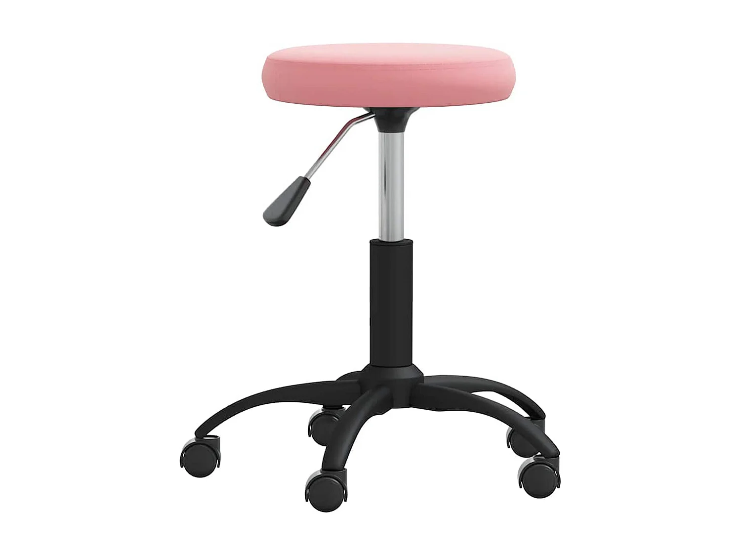 Sedia girevole da ufficio in velluto rosa