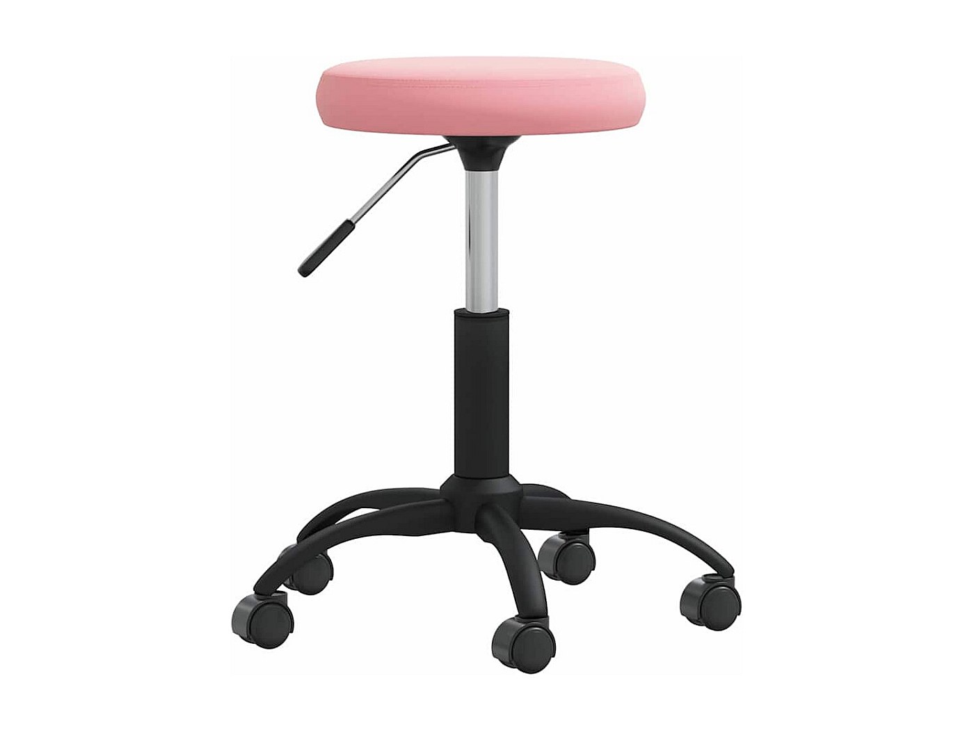 Sedia Da Ufficio HOMCOM In Tessuto Vellutato Rosa Scuro - Girevole Con Altezza Regolabile E Rotelle - Seduta Comoda Con Braccioli Per Studio E Smart Working