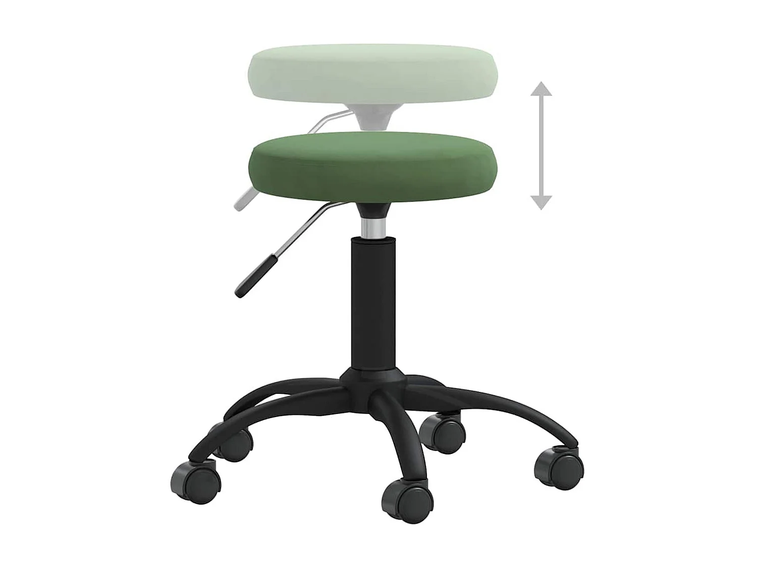 Chaise de bureau pivotante vert foncé velours