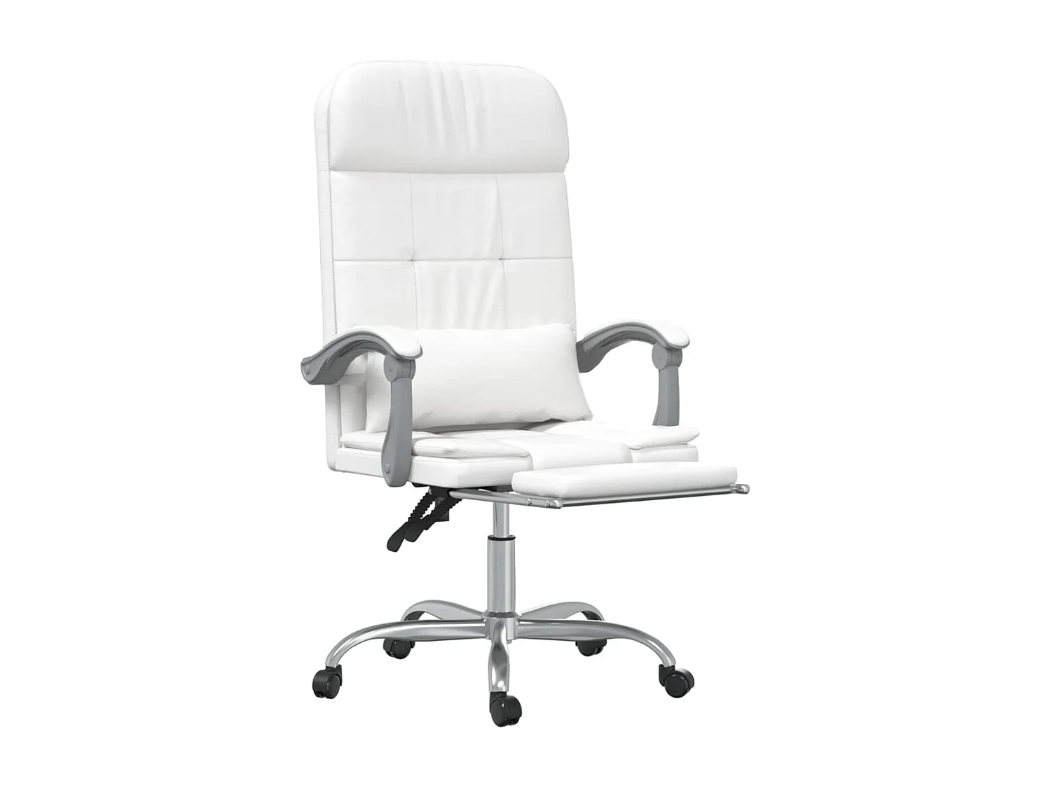 Witte kunstleren massagestoel voor op kantoor