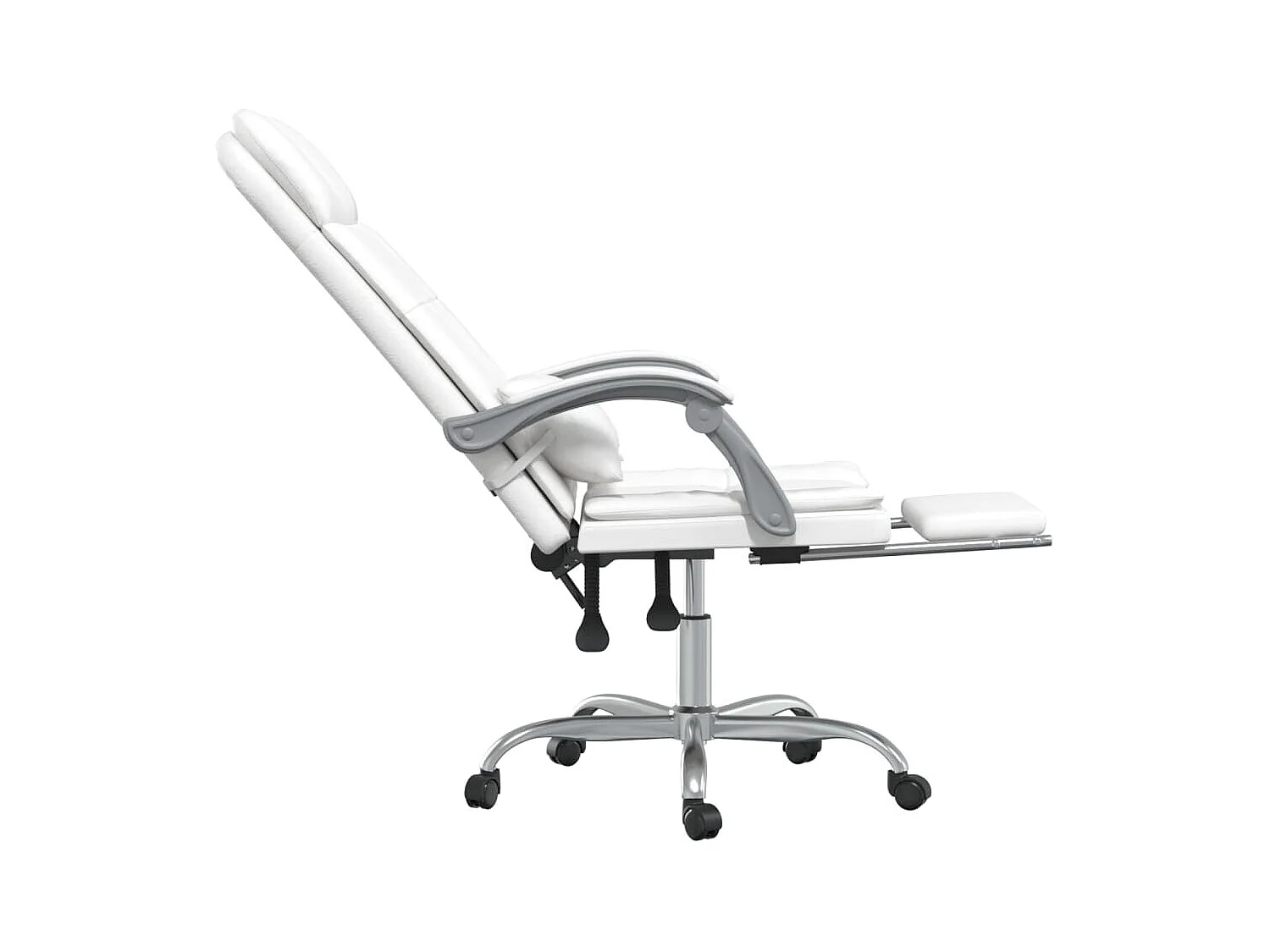 Cadeira de massagem reclinável de escritório em couro sintético branco