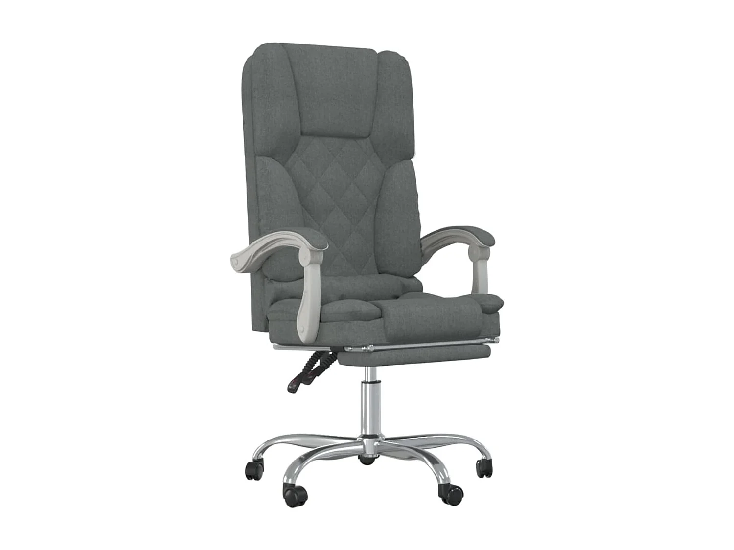 Sillón masajeador reclinable de oficina de tela gris oscuro