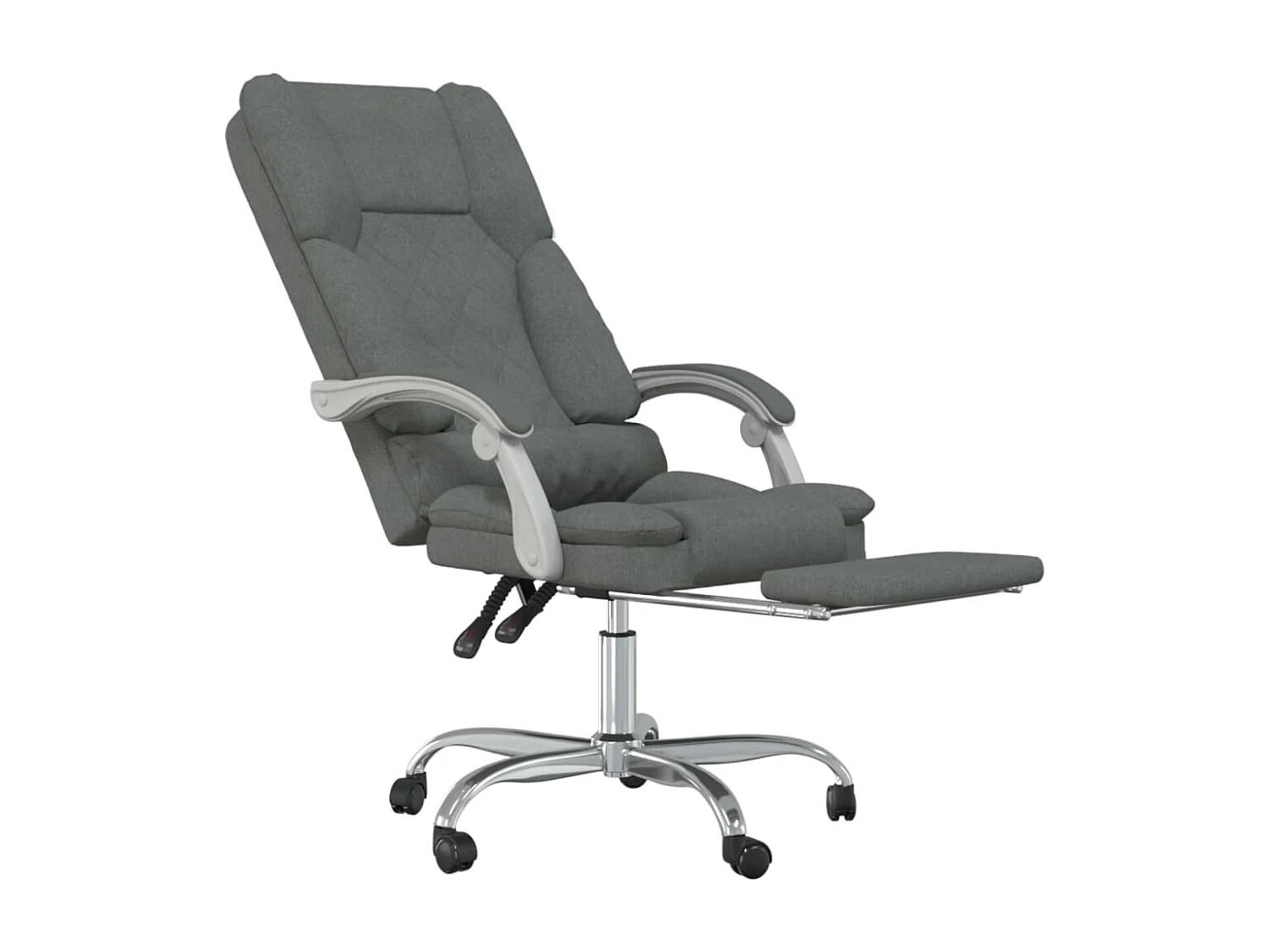 Sillón masajeador reclinable de oficina de tela gris oscuro