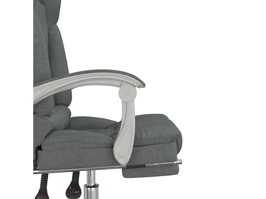Sillón masajeador reclinable de oficina de tela gris oscuro
