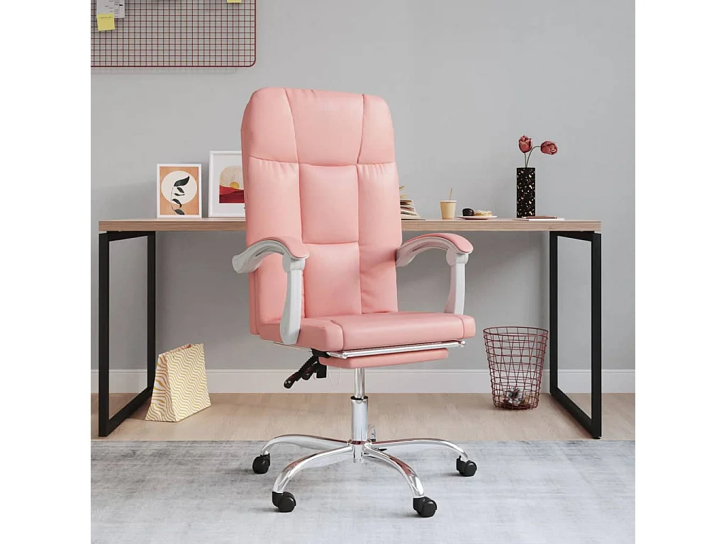 Fauteuil inclinable de bureau Rose Similicuir