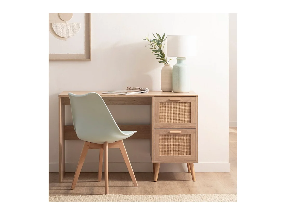 Bureau d'écriture en rotin naturel 120x76 cm-Tahiti