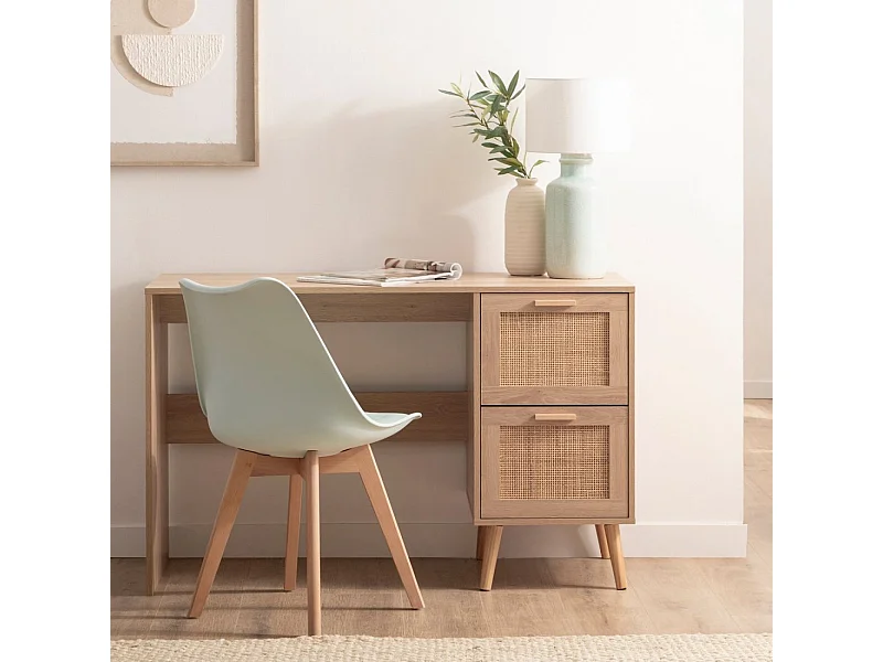 Bureau d'écriture en rotin naturel 120x76 cm-Tahiti