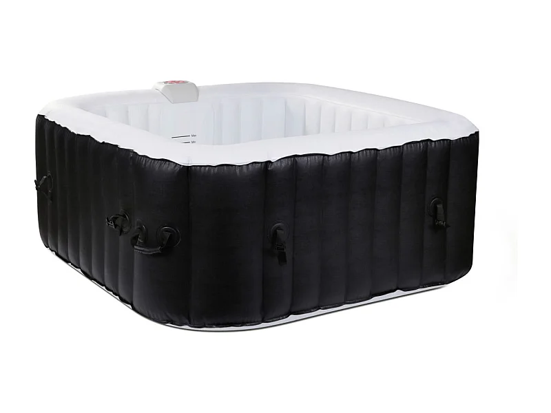 Aufblasbarer Whirlpool für 4 Personen, quadratisch - Ospazia - Abmessungen: 155 x 155 cm - inkl. Filter und Abdeckplane