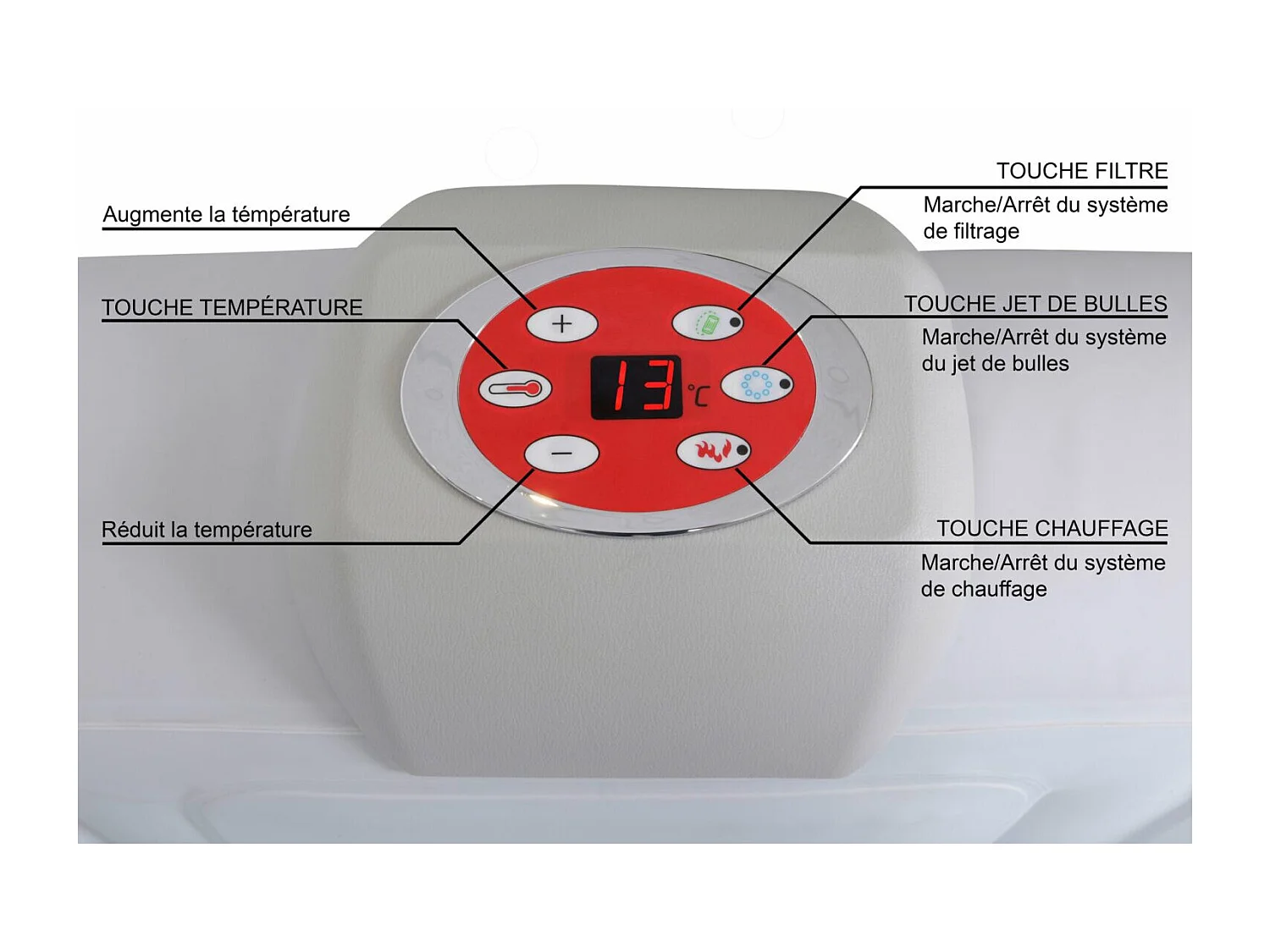 Spa gonflable 4 places rond Ospazia - Diamètre : 185 cm - Filtre et bâche inclus
