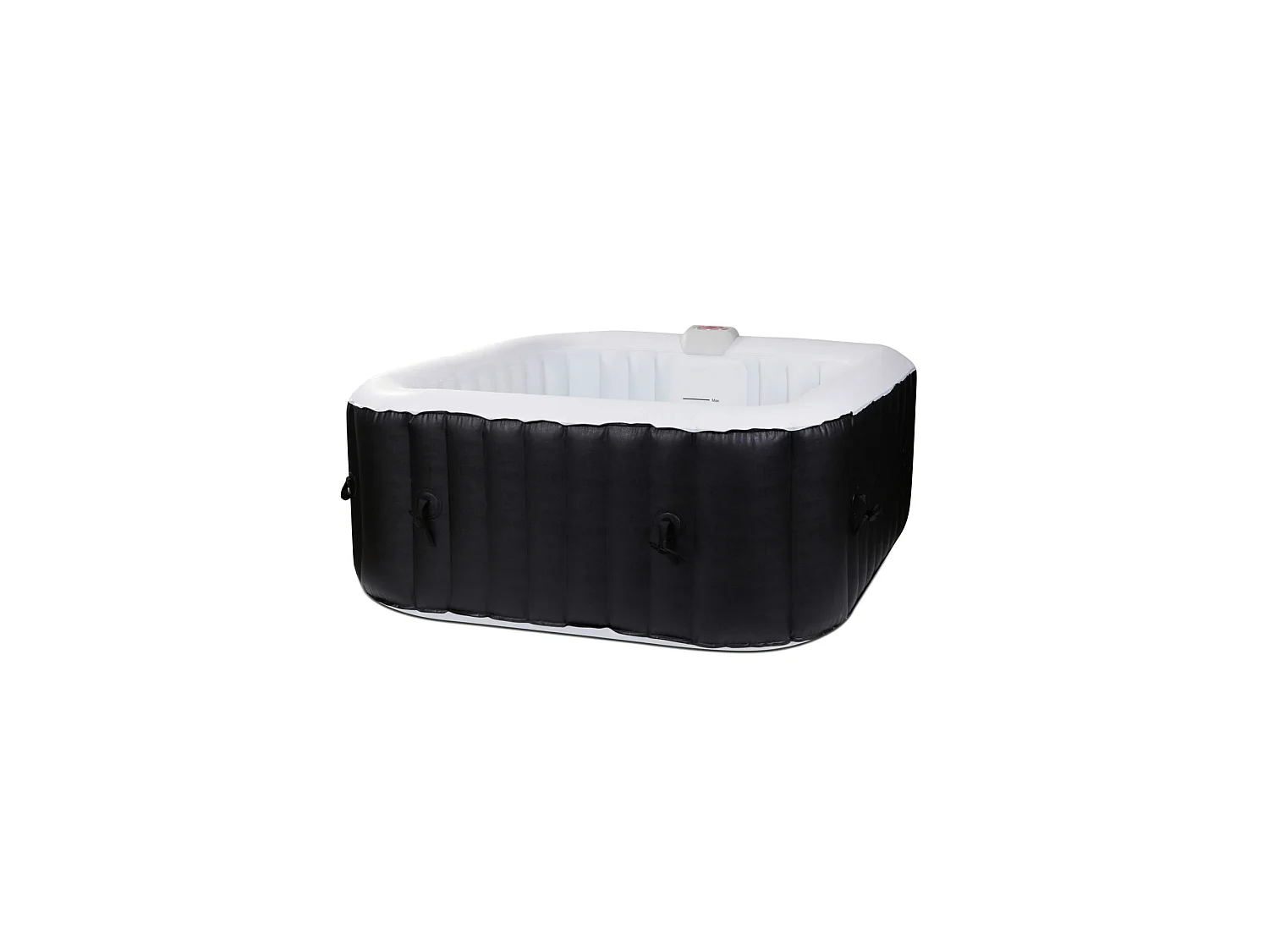 Aufblasbarer Whirlpool für 6 Personen, quadratisch – Ospazia – Maße: 185 x 185 cm – Inklusive Filter und Abdeckplane